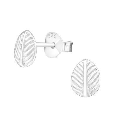 Silver Leaf Ear Studs