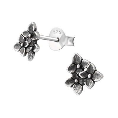 Silver Flower Ear Studs