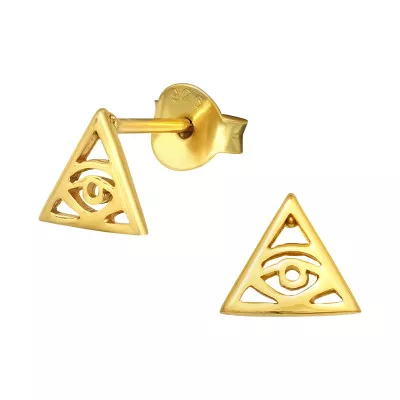 Silver Evil Eye Ear Studs