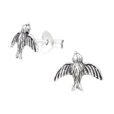 Silver Bird Ear Studs