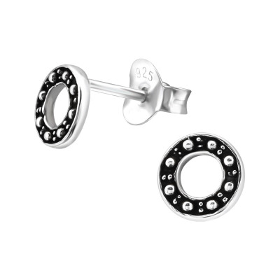 Silver Circle Ear Studs