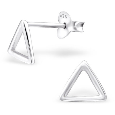 Silver Triangle Ear Studs