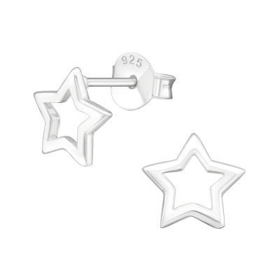 Silver Star Ear Studs