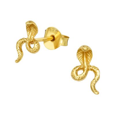 Silver Cobra Ear Studs