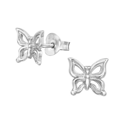 Silver Butterfly Ear Studs