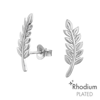 Silver Leaf Ear Studs