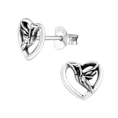 Silver Bird Ear Studs