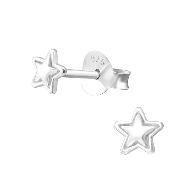 Silver Star Ear Studs