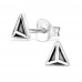 Silver Pyramid Ear Studs