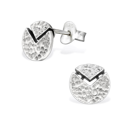 Round Sterling Silver Ear Studs