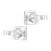 Silver Square Ear Studs