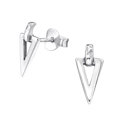 Silver Triangle Ear Studs