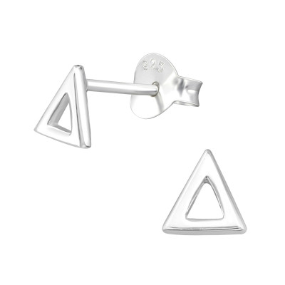 Silver Triangle Ear Studs