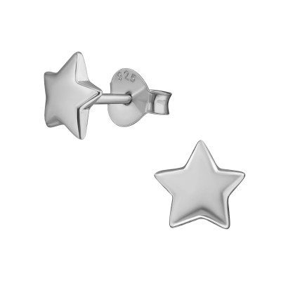 Silver Star Ear Studs