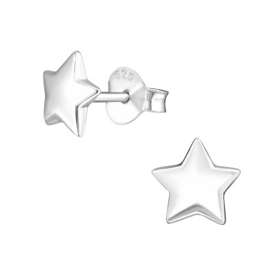 Silver Star Ear Studs