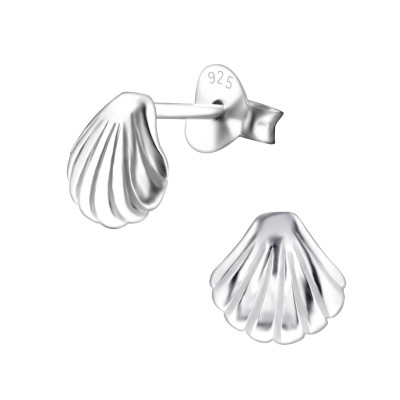 Silver Shell Ear Studs