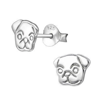 Dog Sterling Silver Ear Studs