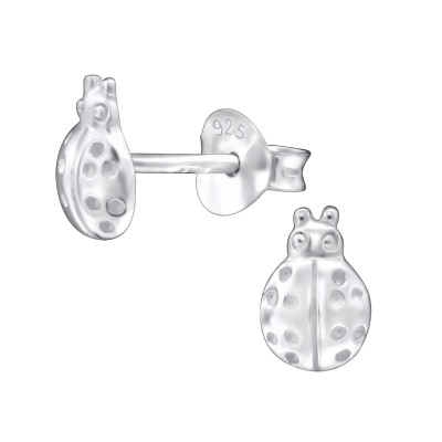 Ladybug Sterling Silver Ear Studs