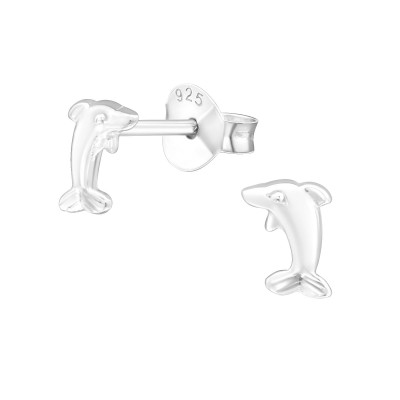 Silver Dolphin Ear Studs