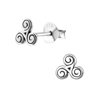 Silver Celtic Ear Studs