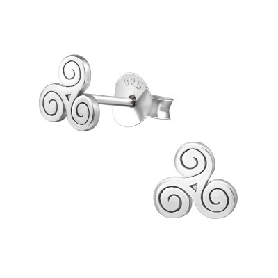 Celtic Sterling Silver Ear Studs