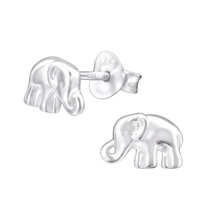 Silver Elephant Ear Studs