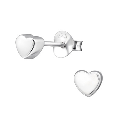 Silver Heart Ear Studs