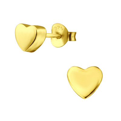 Silver 3D Heart Ear Studs