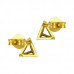 Silver Pyramid Ear Studs