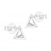 Silver Pyramid Ear Studs