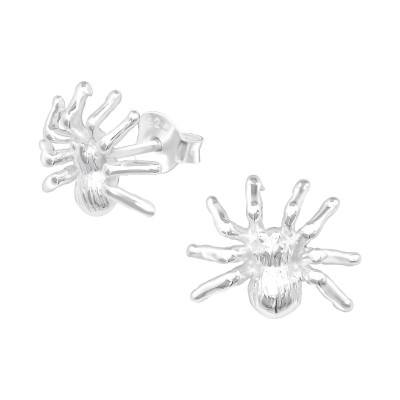 Silver Spider Ear Studs