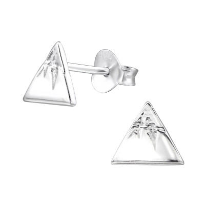 Silver Mountain Top Ear Studs