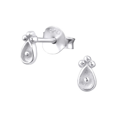 Silver Antique Ear Studs