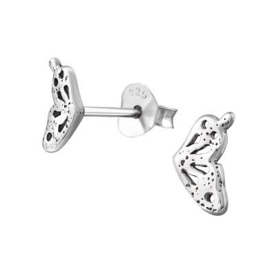 Silver Butterfly Ear Studs