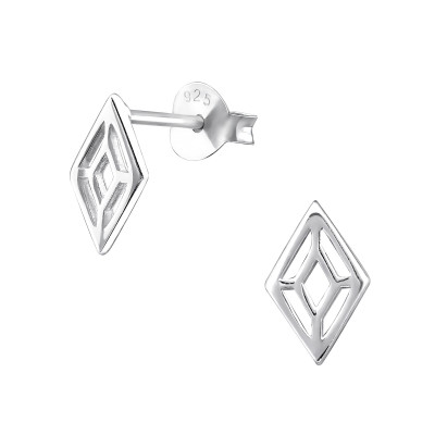 Silver Marquise Ear Studs