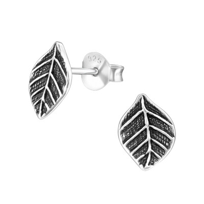 Silver Leaf Ear Studs