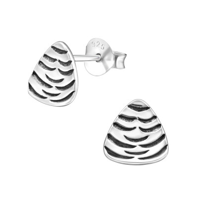 Silver Cone Ear Studs