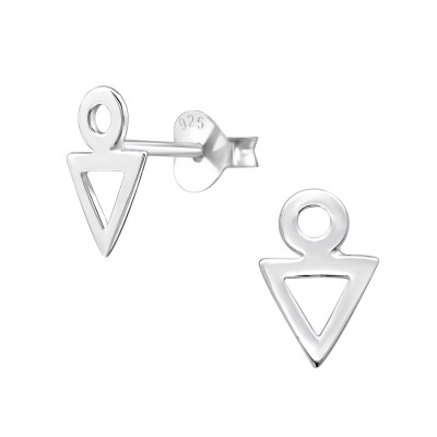 Silver Geometric Ear Studs