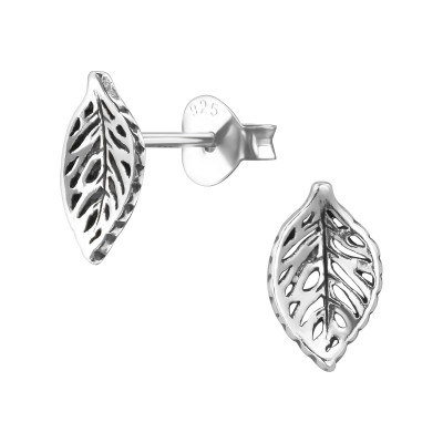 Silver Leaf Ear Studs