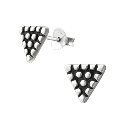 Silver Triangle Ear Studs