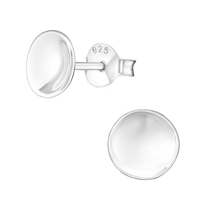 Silver Round Ear Studs