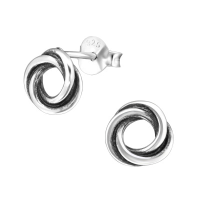 Silver Knot Ear Studs