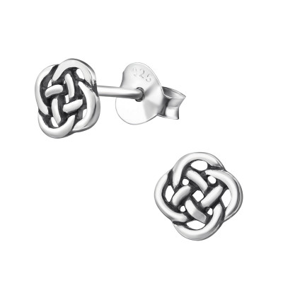 Silver Celtic Ear Studs