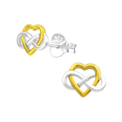 Silver Celtic Heart Ear Studs