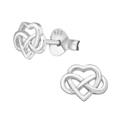 Celtic Heart Sterling Silver Ear Studs