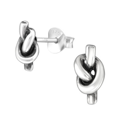 Silver Knot Ear Studs