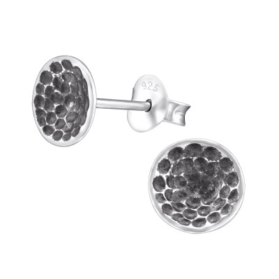 Silver Oxidized Ear Studs