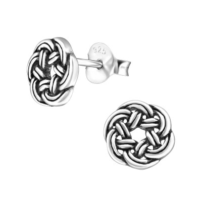 Silver Celtic Ear Studs