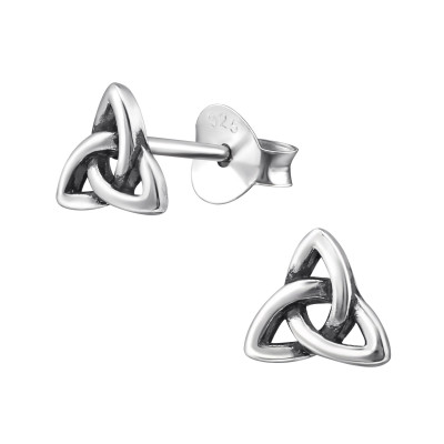 Silver Trinity Knot Ear Studs