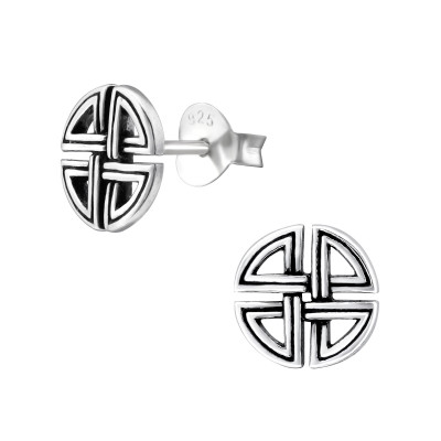 Silver Celtic Ear Studs